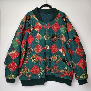 VTG Quilt Coat‎ Holiday Event Piece Art To Wear Festive Chunky Christmas Chore